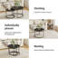 Ensemble de 2 tables basses gigognes en pierre frittée noire brillante pour salon-214039163-214039160
