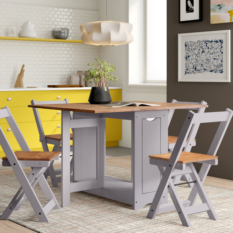 Palmateer 4 - Person Dining Set, Slat Grey