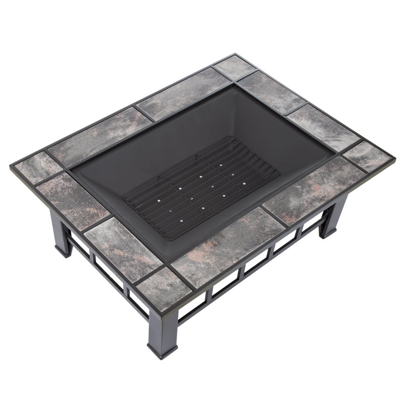 Rectangle Steel Wood Burning Smokeless Fire Pit Table