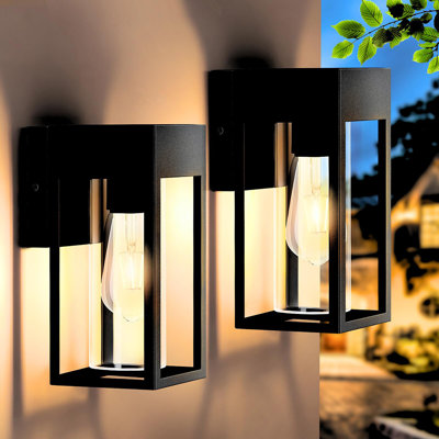 2 Pack Outdoor Wall Lights Waterproof Exterior Lighting Porch Lights with E26 Socket Suitable for House Porch Entrance Patio Garage Front Exterior W