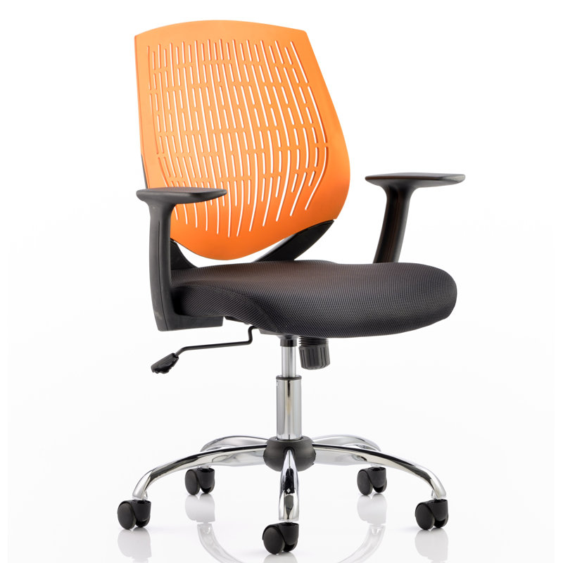Dura Mid-Back Desk Chair, Orange/Black