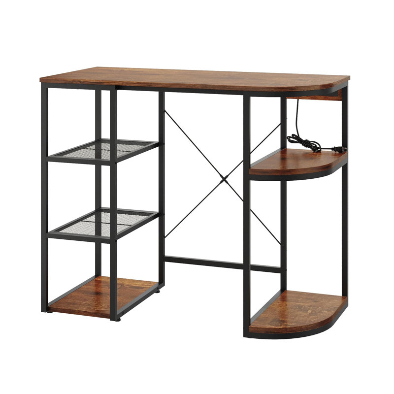 Mini armoire de réfrigérateur 46,9 po avec prise de courant - Bar à café robuste et support pour micro-ondes, tablette de rangement multifonctionnelle pour dortoir, cuisine, bureau