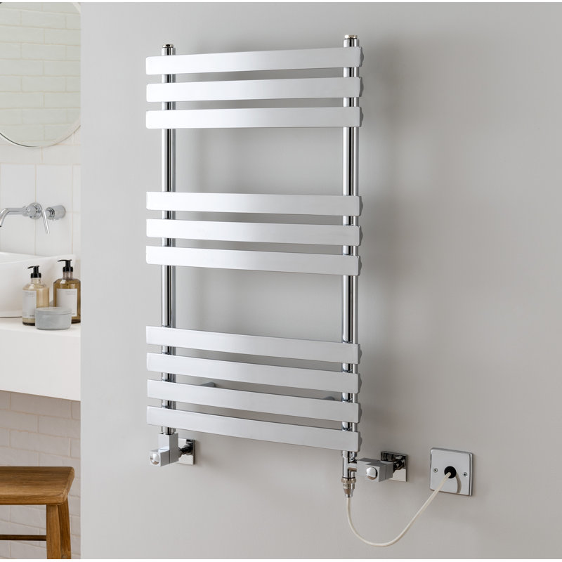 Amparo Contemporary Rail Heated Towel Rails, 82.8cm H x 50cm W x 9.5cm D