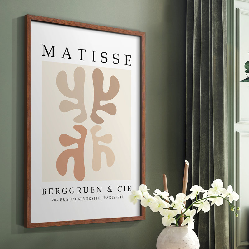 Matisse CCCXLVIII Framed Print - Solid Wood, 20" H x 16" W, Brown