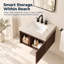 EIDEN Walnut Floating Single Bathroom Vanity with Cream Gold Vein Sintered Stone Top-136962232