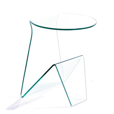 Berinhard Glass Top Sled End Table