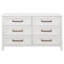 Commode de chambre à 6 tiroirs blanc vieilli