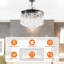 Ventilateur de plafond lustre rétractable en cristal 42 po avec ensemble d'éclairage et télécommande Kaleb-1945690217