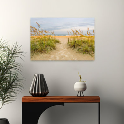 Sea Oats On Beach, Saint Augustine Beach, Florida, Usa Contemporary Beach Landscape Wall Art
