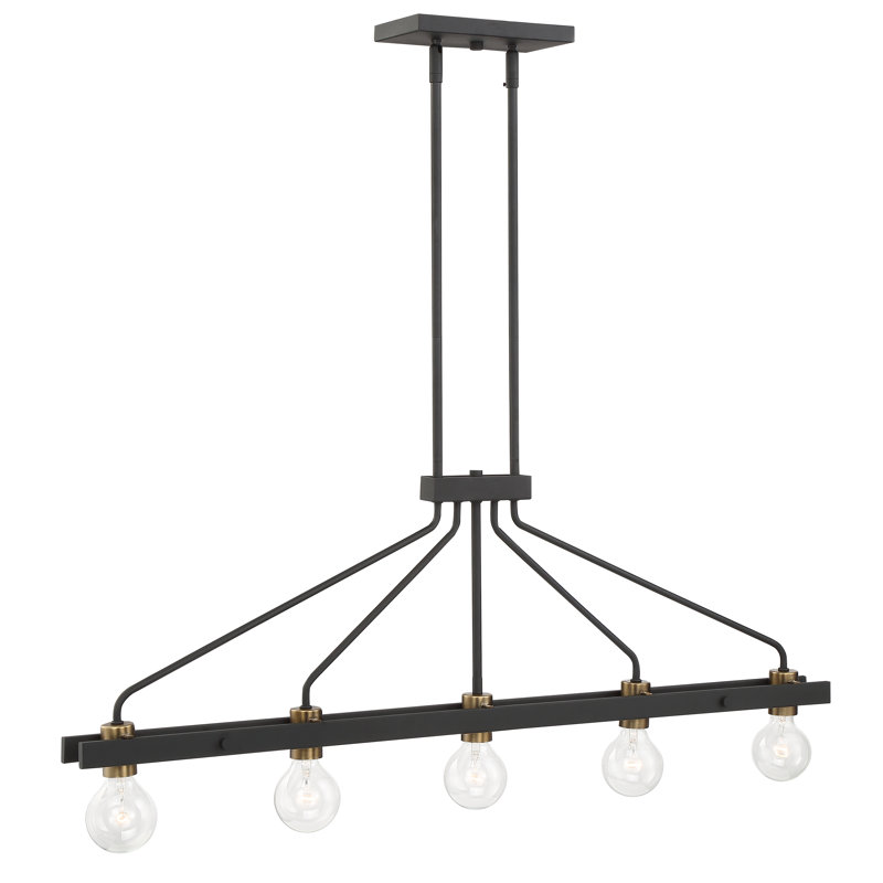 Luminaire suspendu linéaire à 5 lumières pour îlot de cuisine Witzel
