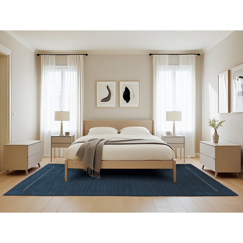 Tapis contemporain bleu, Rectangle 5 pi x 8 pi