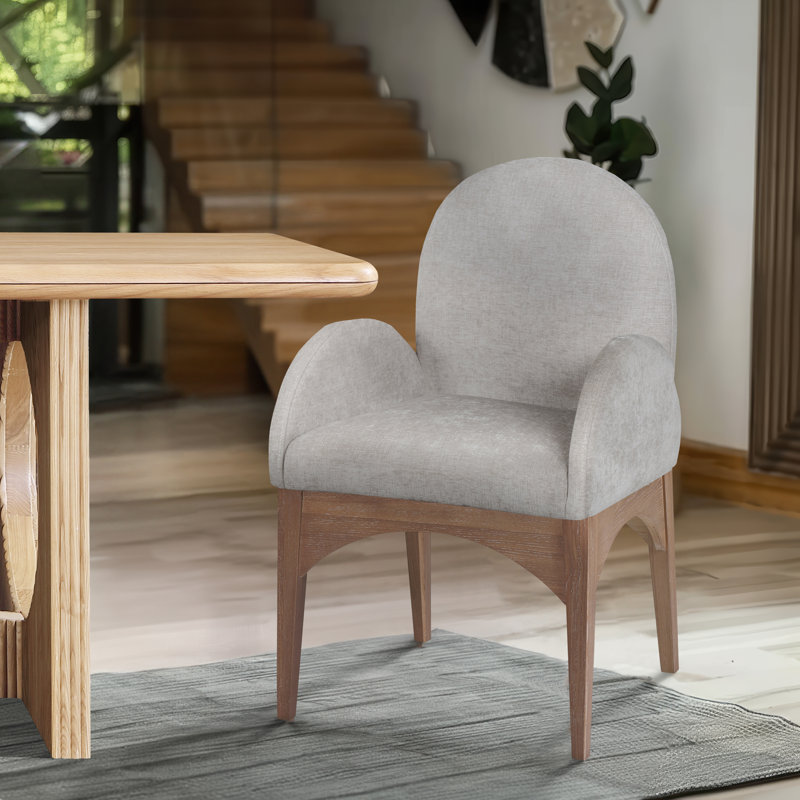 Waldorf 19.75'' H Upholstered Ash Armchair, Gray, Natural