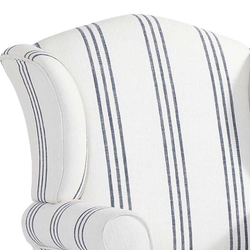 Upholstered Accent Chair, Stripe Navy