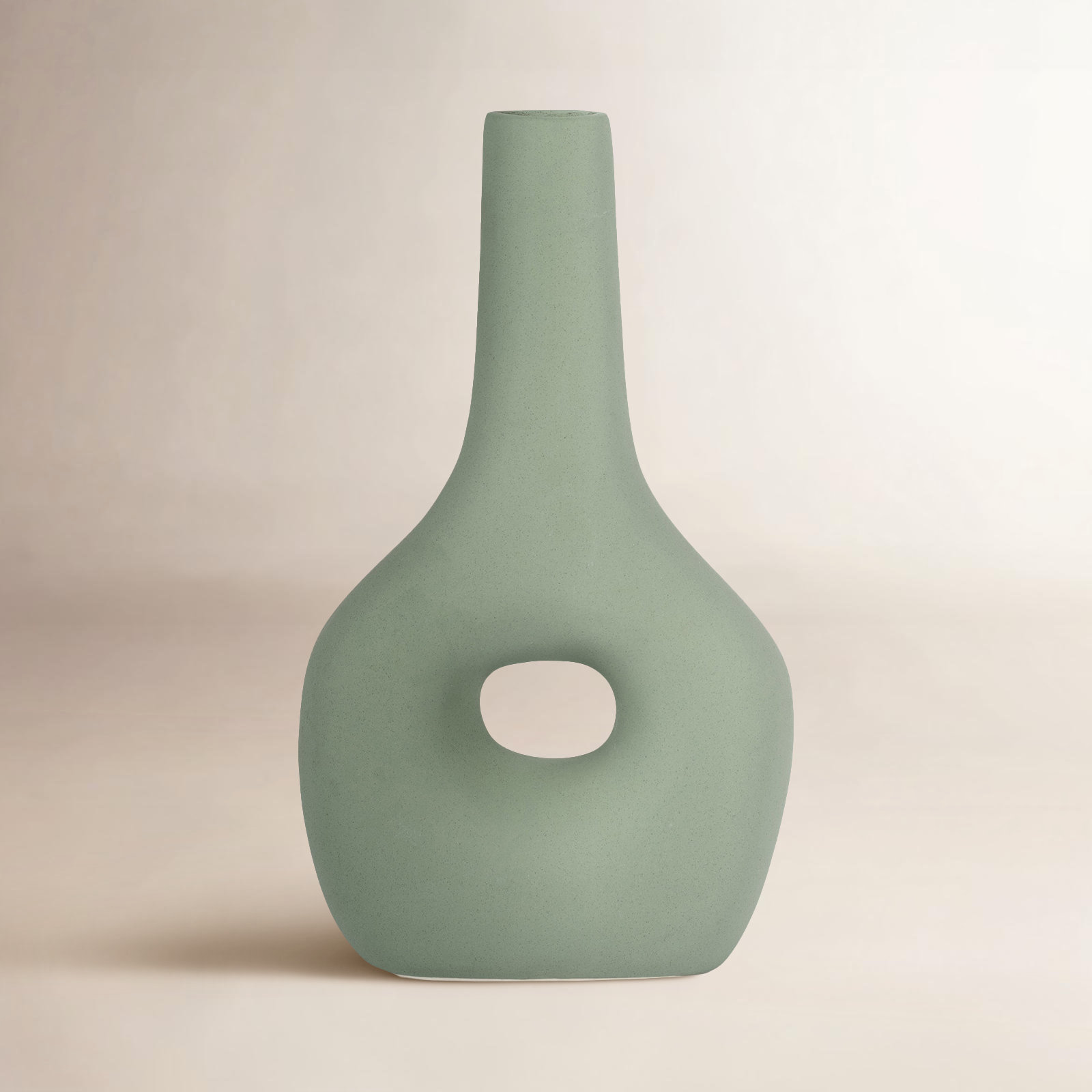 9'' Ceramic / Porcelain Table Vase, Textured Green