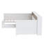 Lit de jour simple en L avec 3 tiroirs de rangement, structure de lit d'angle en bois avec bibliothèque pour chambre d'enfant ou salon, blanc-1398779400