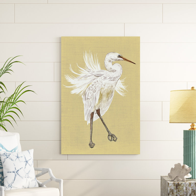 «Heron Plumage V» par Melissa Wang - impression sur toile tendue, H 48 po x l 32 po x P 1,25 po