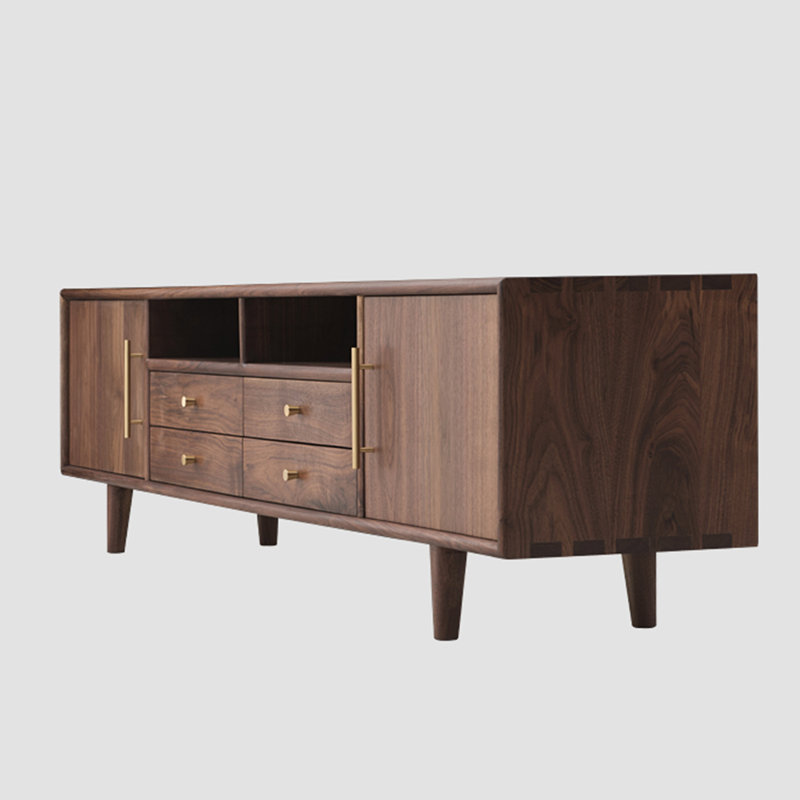 Meuble télé moderne et simple en bois massif, 78.74"