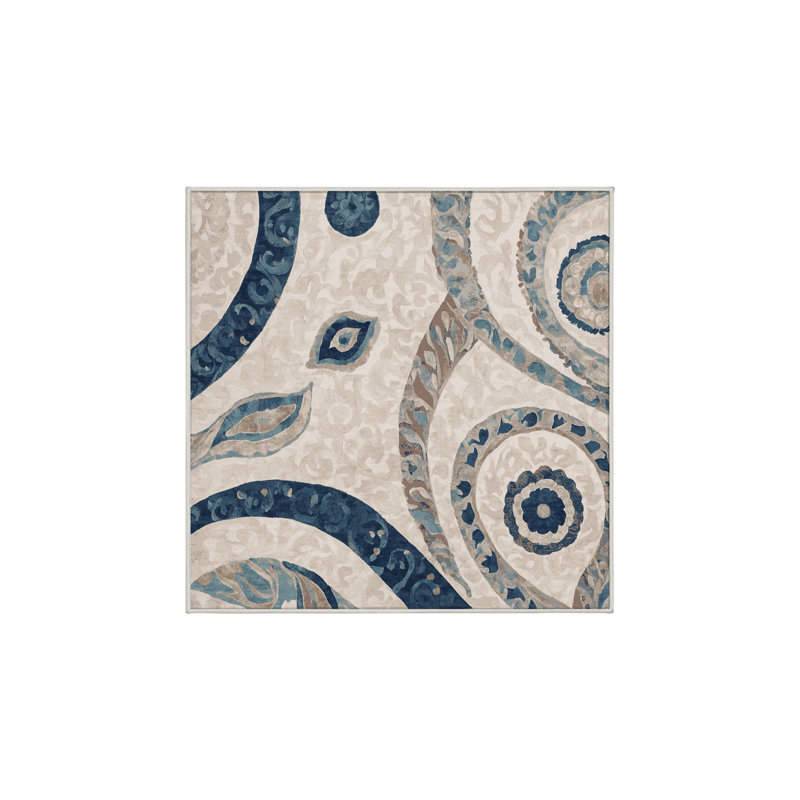 Machine Washable Beige Area Rug, Square 5'