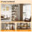 6-Tier Oval Bookshelf, Industrial Tall Bookcase with Rustic Brown Wood & Metal Frame, Open Display Storage Shelf for Living Room, Bedroom, Home Office