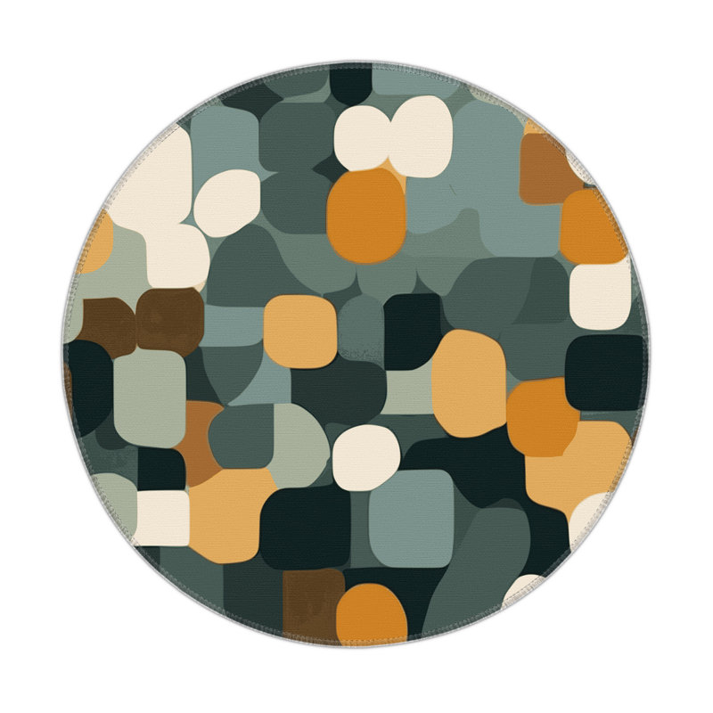 Square Spectrum Indoor And Outdoor Area Rug, Round 5'