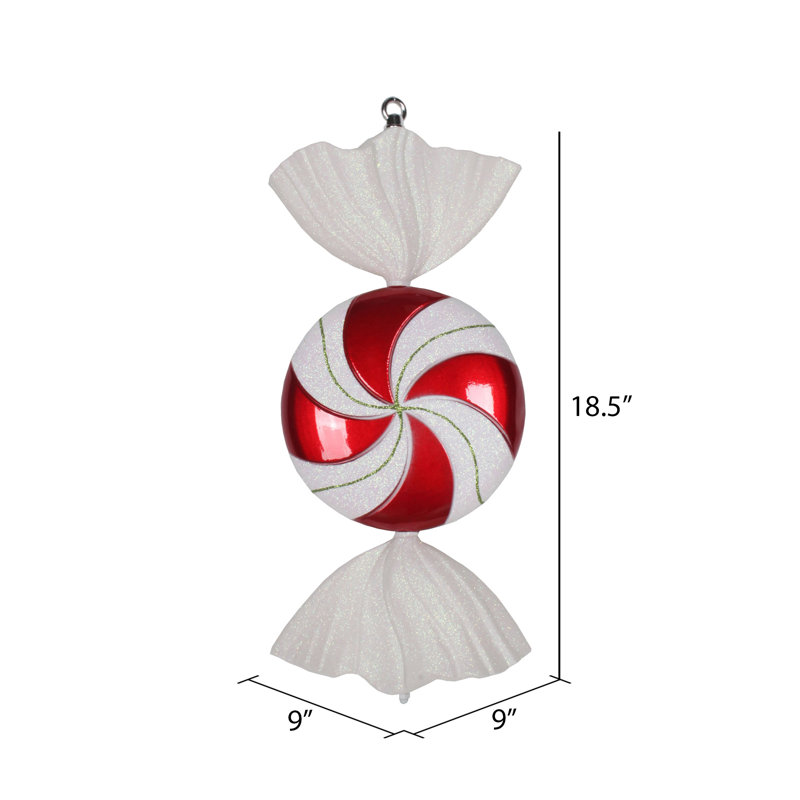 Ornement 18,5 po, Rouge / Blanc