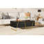 Table basse rectangulaire moderne ultrabrillante pour le salon avec rangement et base dorée, 4 tiroirs, 47,2 po
