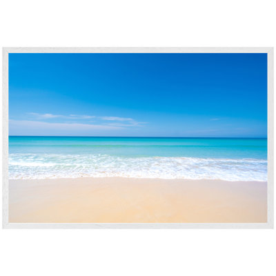 Damron Nature Landscape View Of Beautiful Tropical Beach And Sea In Sunny Day - Single Picture Frame Print
