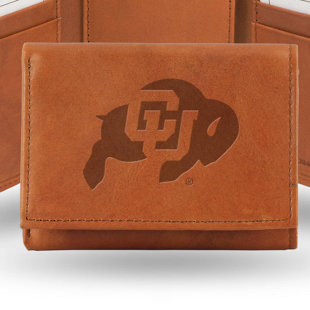 Portefeuille pliant en trois ncaa colorado buffalo str pacane vache