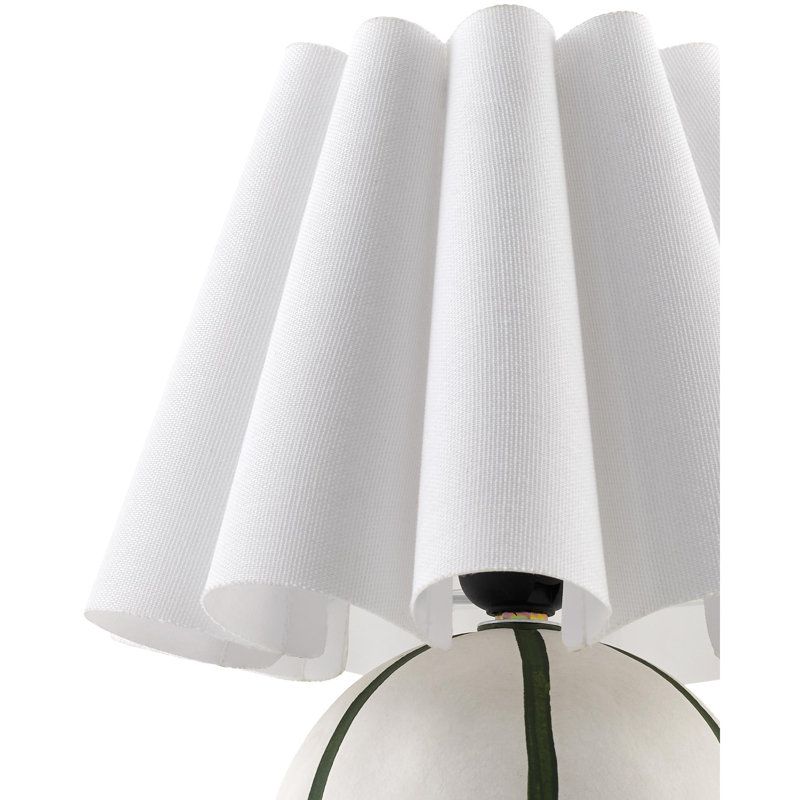 Lampe de table Caistance Kval, Crème/vert