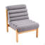 Fauteuil d'appoint Fluffy gris avec structure en bois massif naturel