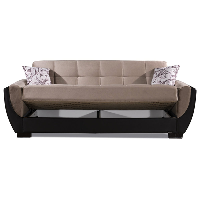 Canapé de rangement brun - Transformez votre espace avec un canapé-lit rembourré pour créer une atmosphère douillette