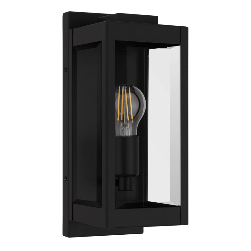 Windley 1-Light Earth Black Outdoor Wall Lantern