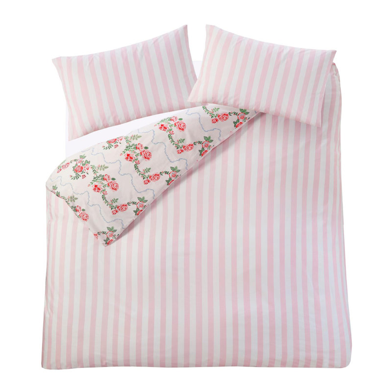 Cath Kidston Rose Flutter Pink Duvet Cover Set Floral Themed Super King Bedding, Double