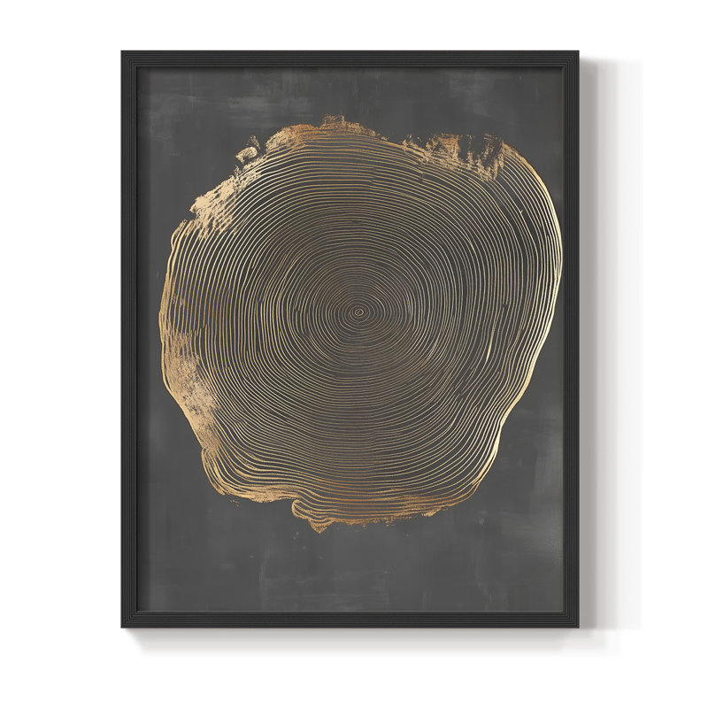 Impression abstraite encadrée XCVII - prête à être accrochée - fabriquée aux États-Unis, H 29 po x l 23 po, Noir