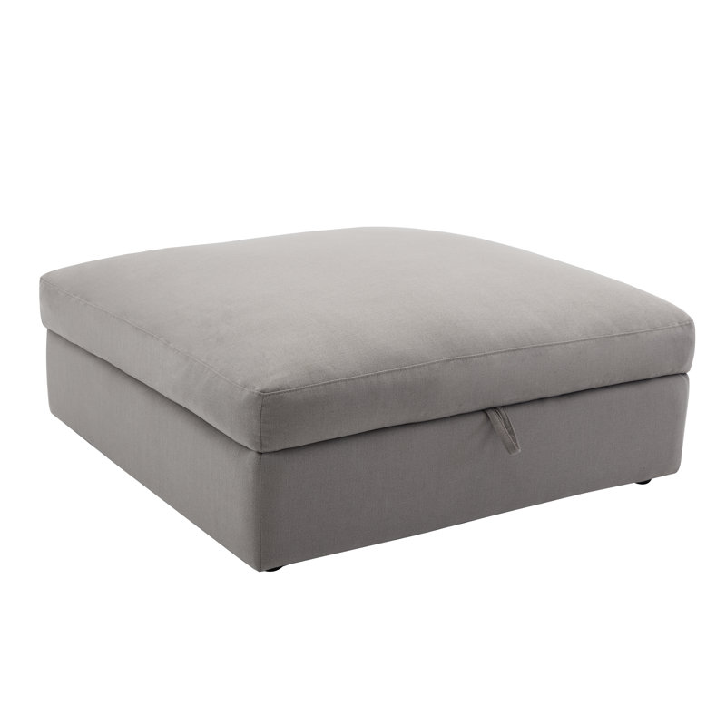 Repose-pieds carré avec rangement Haruyoshi, Mélange de polyester graphite