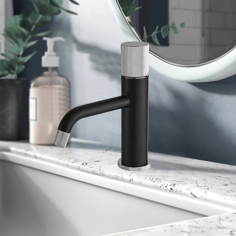 Bathroom Faucet, Matte Black/Chrome