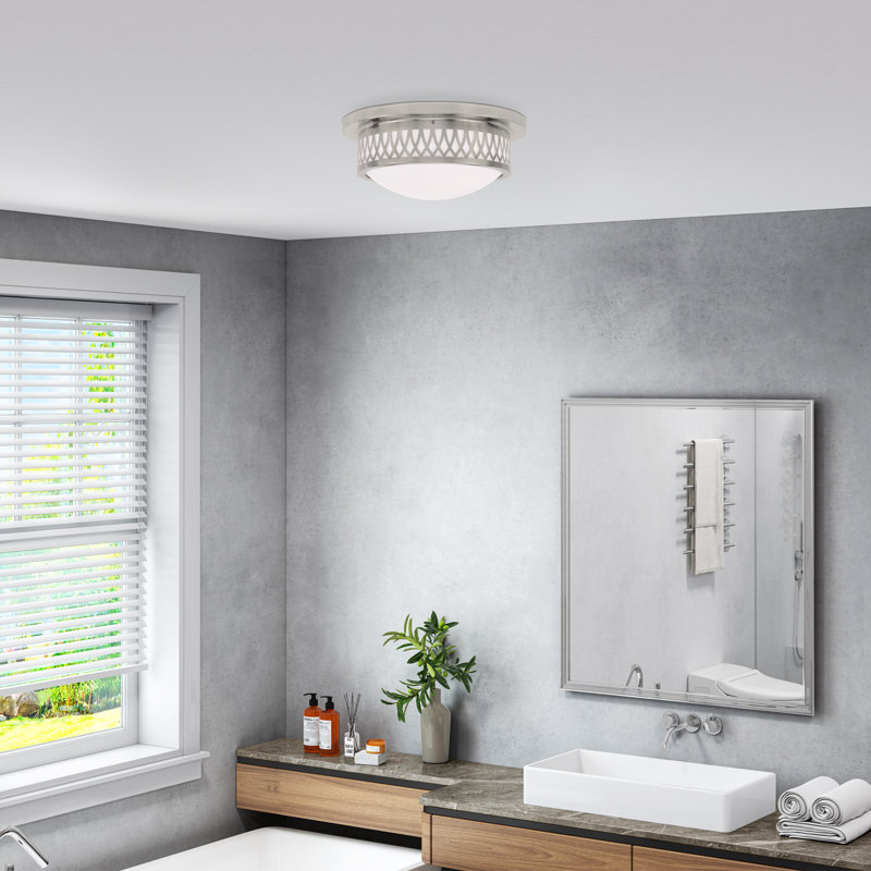 Kabiel Glass Flush Mount, Brushed Nickel