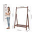 Heavy‑Duty Solid Wood Clothes Rack with Bottom Shelf & Side Hooks, Freestanding Garment Stand, A-Frame Entryway Organizer for Bedroom, Hallway