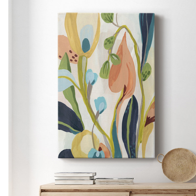 Jungle Jewels I - peinture sur toile tendue, H 36 po x l 24 po x P 1,5 po