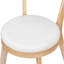 Ensemble de 2 chaises de salle à manger rembourrées modernes, bois d'hévéa, naturel et beige