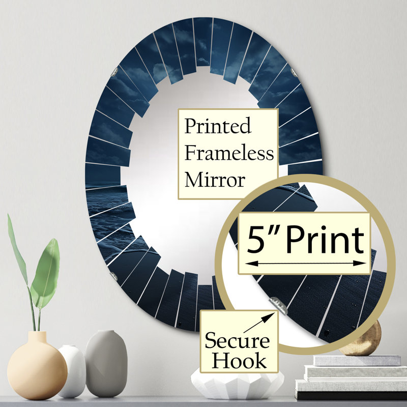 Eydrian - Miroir mural nautique et de plage ovale, 30 po x 20 po