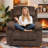 Karelin 34.7"W 160°Chenille Power Recliner, Massage Chair, Heater, Lift Chair with Cup Holder & Storage Compartment-1409509914