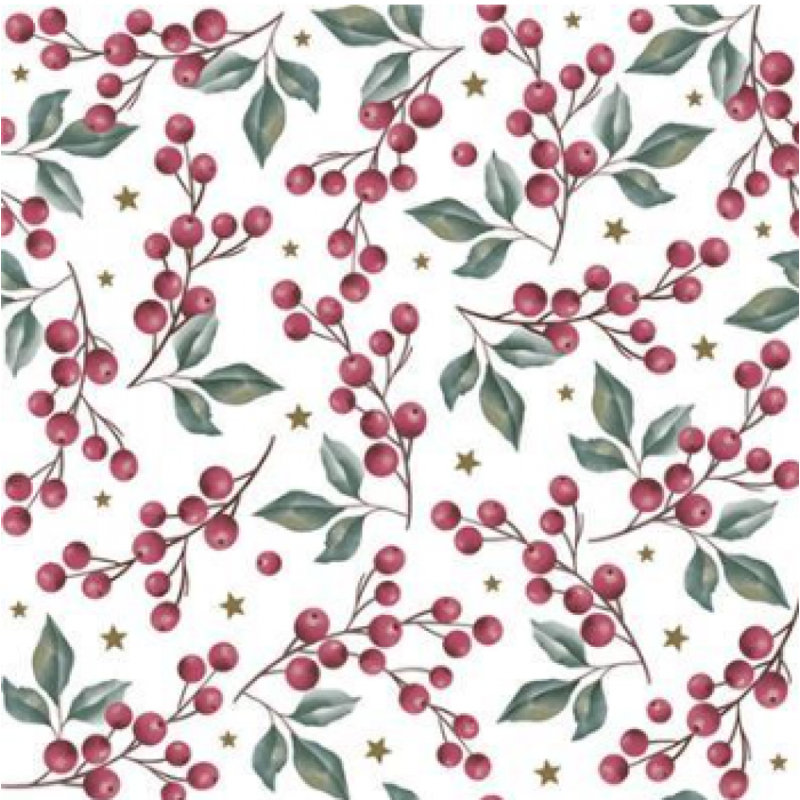 Ensemble de 20 serviettes Allly Holly Berries