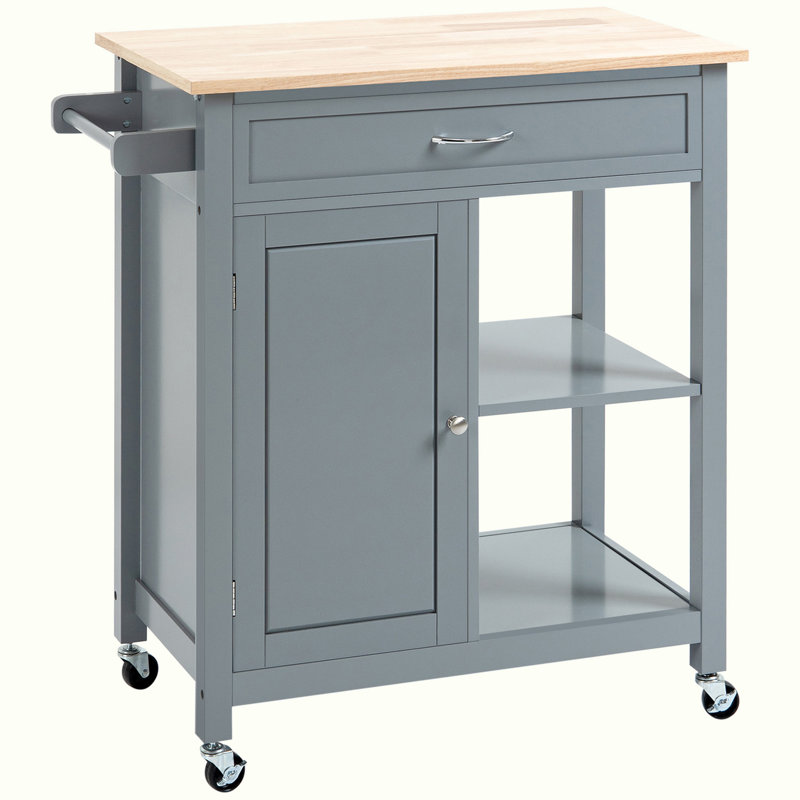 Wide Rolling Kitchen Cart, Gray 1