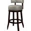 Tabourets de bar pivotants, en bois massif de chêne foncé et gris, chaises de salle à manger transitionnelles, siège rembourré et garniture cloutée envoûtante de 2 tabourets, style pour la salle à manger, ravissant