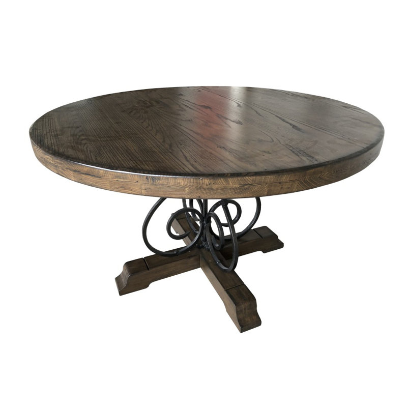 Margaux Round Solid Wood Dining Table, 52" W x 52" L