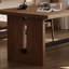 Table de salle à manger rectangulaire en bois massif brun noisette-606096283