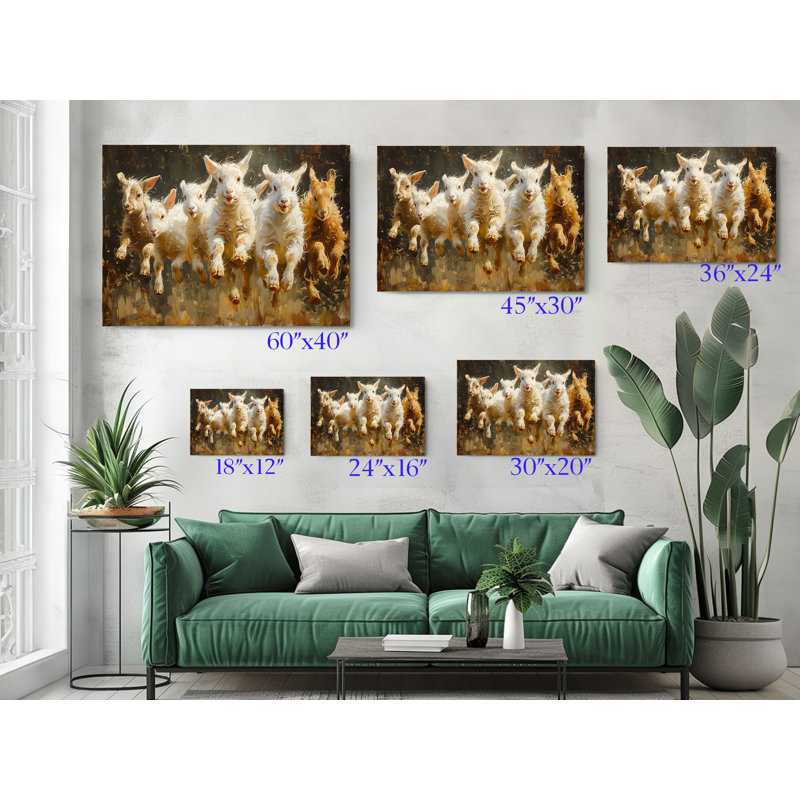 Reproduction de peinture à l'huile sur toile d'agneaux, art mural moderne pour la maison et le bureau, reproduction de peinture