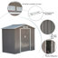 Remise de rangement extérieure de 7 pi x 4 pi Outsunny, remise en métal pour outils de jardin avec trousse de fondation, double porte verrouillable, bouches d'aération et toit incliné, pour cour, patio, pelouse, gris-98192075-98192076