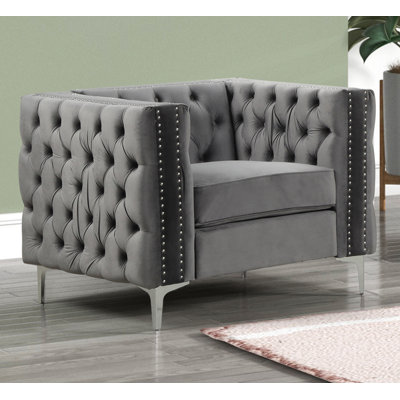 Fauteuil capitonné de 38,5 po de largeur Nasteho